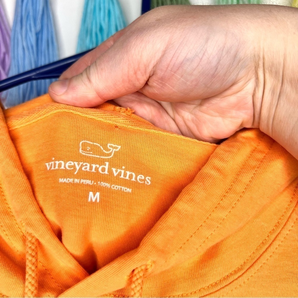 Vineyard Vines Orange Logo Lightweight Sweatshirt Hoodie Size Medium - Picture 6 of 12